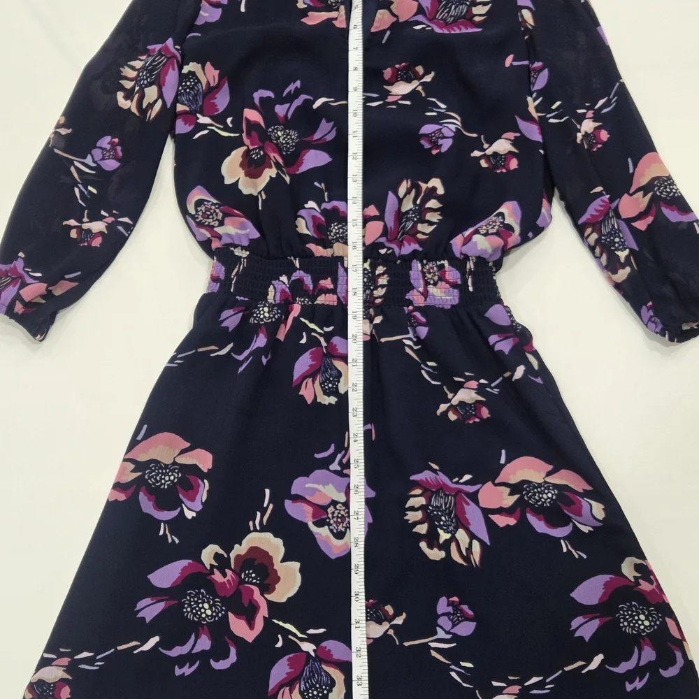 J.Crew Factory Floral Smocked-Waist Dress Size XS - Picture 6 of 10